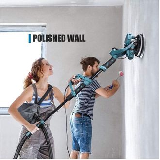 Trade Shop Trade Shop - Lijadora De Pared Telesc&oacute;pica Giraffe De 1100 W Con Led 800-2300 Rpm 5 Velocidades
