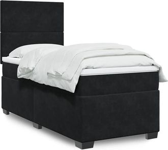 vidaXL Vidaxl - Cama Box Spring Con Colch&oacute;n Cuero Sint&eacute;tico Negro 90x190 Cm