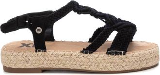 Xti Womens Crossed Macrame Sandals In Black