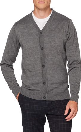 Casual Friday Mens 20503604 Cardigan Sweater, Grey, XL