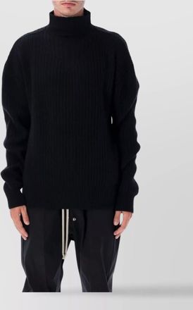 Rick Owens relaxed fit ribbed turtleneck sweater