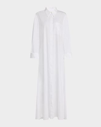 TWP Jenny & apos;s Gown Oversized Embellished Cotton Poplin Shirtdress