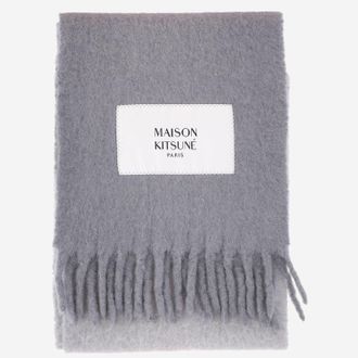 Maison Kitsun&eacute; Sciarpa Maison Kitsune In Lana Di Alpaca Con Logo