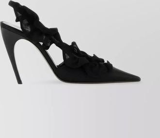 Nensi Dojaka satin pumps with ruffle and stiletto