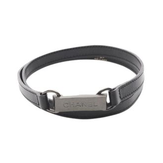 Chanel Pre-owned Jewellery, female, Black, Size: ONE SIZE Pre-owned Leather Metal Belt
