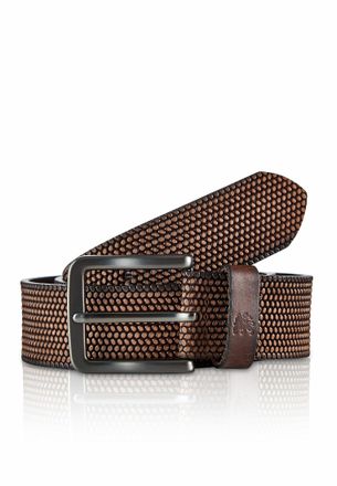 Lerros Lederg&uuml;rtel LERROS LERROS G&uuml;rtel *Lewis* aus gepr&auml;gtem B&uuml;ffelleder, Herren, Gr. 100, braun (schwarz braun), Leder, G&uuml;rtel Lederg&uuml;rtel