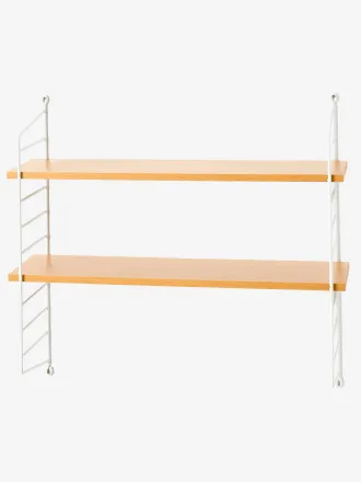 Vertbaudet Wandregal aus Metall mit B&ouml;den in Holzoptik, Kinderzimmer wei&szlig;