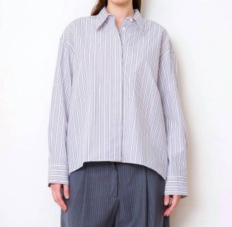 WE-AR4 The Noho Shirt In Navy Pinstripe