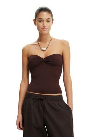 Cotton On Womens Hold Me Twist Bandeau in Dark Oak at Nordstrom, Size Xx-Small
