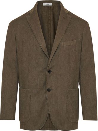 Boglioli cotton-blend blazer - men - Linen/Flax/Cotton/Elastane/Polyester/Cupro - 52 - Brown