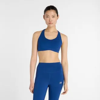 New Balance Donna NB RC Bra in Blu, Maglia di Poliestere, Taglia XL