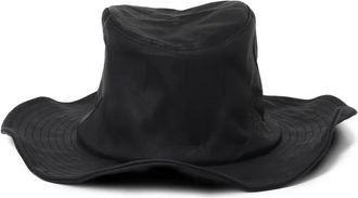 Yohji Yamamoto Cappello Ten Gallon in pelle - Nero