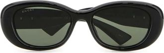 Gucci Zonnebril met ovalen montuur - Zwart