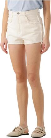 Abrand Ecru High Relaxed Short Keke Jeans - Dames - Denim shorts - Wit - W28 - Denim - Korte Broeken