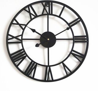 OEM Reloj De Jard&iacute;n (negro), Reloj De Pared Exterior De 40 Cm/16 Pulgadas Con N&uacute;meros Romanos, Reloj De Hierro Para Exteriores