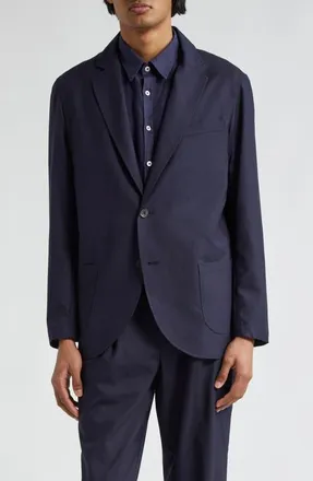 De Bonne Facture Essential Super 130s Wool Sport Coat in Navy at Nordstrom, Size 42 Us