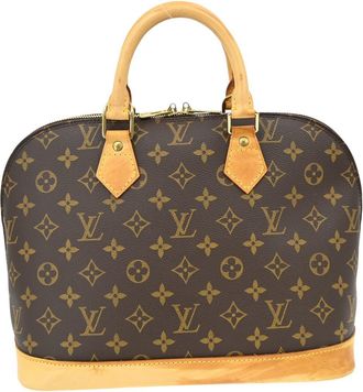 Louis Vuitton Alma Handbag Monogram Canvas Brown Canvas Handbag (Pre-Owned)