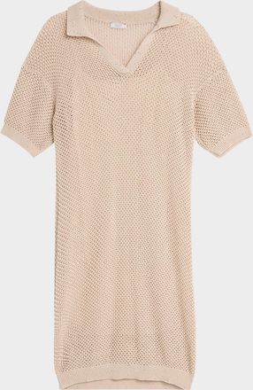 PESERICO Open-Knit Sequin Midi Sweater Dress