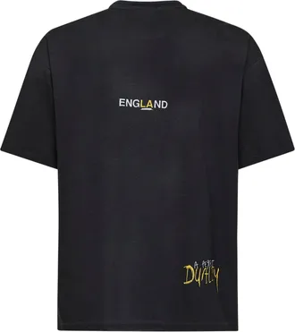 Represent Mens T-Shirt Enemy Print Washed Black Cotton T-Shirts And Polos