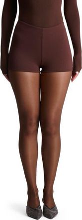 Naked Wardrobe High Waist Hot Shorts in Chocolate at Nordstrom, Size X-Small