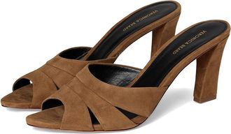 Veronica Beard Cassiel Slide Sandals Womens Sandals Hazelwood Brown : 9.5 M, Leather/Suede