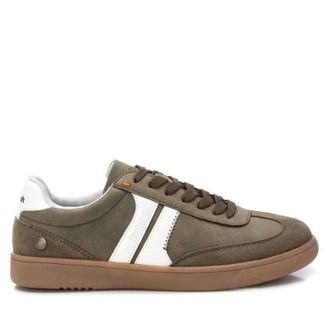 Xti Mens Lace-Up Canvas Casual Sneakers In Kakhi