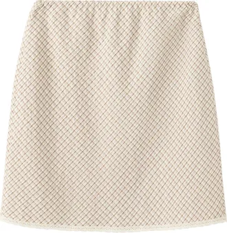 Mango Checkered Midi Skirt in Ecru at Nordstrom, Size 6