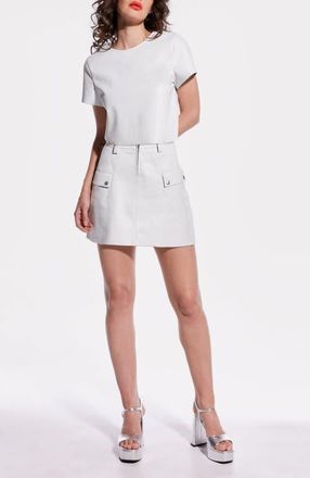 AS by DF Jameson Recycled Leather Skirt in White at Nordstrom, Size 12