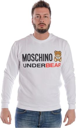 Moschino Capuchontrui - Heren - Sweatshirts - Wit - 2XL - Katoen - Hoodies & sweatvesten