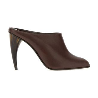 Alexander McQueen Alexander McQueen, Heeled Mules, female, Brown, Size: 11 US Horn Heel Mule