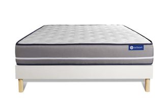 Actisom Somier blanco + colch&oacute;n con espuma viscoel&aacute;stica 140 x 190