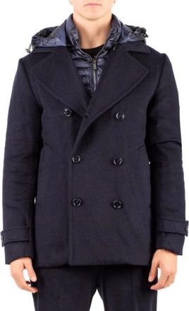 H&egrave;SKIMO William Coat - Heren - Mantel - Blauw - S - Wol - Jassen