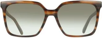 Ferragamo 57mm Rectangle Sunglasses in Striped Brown at Nordstrom