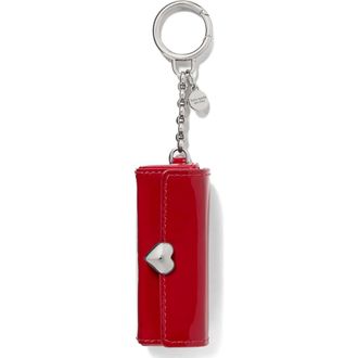 Kate Spade New York charmed patent leather lipstick case bag charm in Dark Scarlet at Nordstrom
