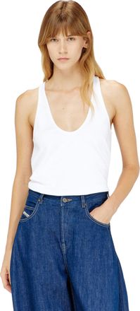Diesel Ribbed tank top with Oval D - T-Shirts - Woman - White