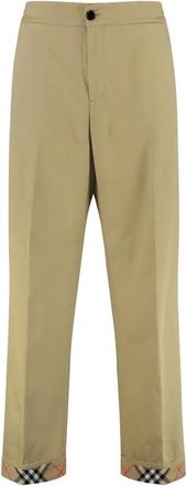 Burberry Klassieke Tailored Broek met Ruitjesbies - Heren - Straight fit broeken - Beige - XL - Katoen - Broeken