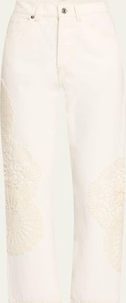 Frame Denim The Crochet Vertical Crop Jeans