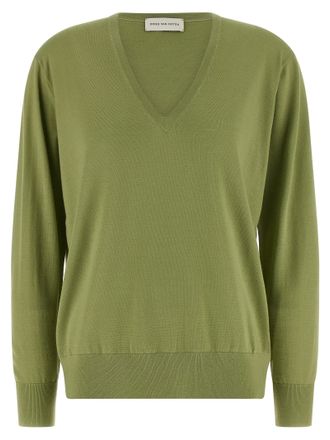 Dries Van Noten Bicolor Merino Wool Womens Cardigan
