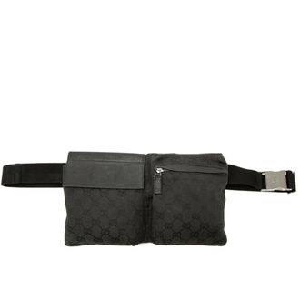Gucci Black Canvas Leather Fanny Pack (Pre-Owned)
