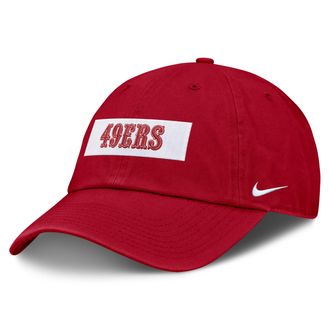 Nike San Francisco 49ers Primetime Club Wordmark Nike Mens NFL Adjustable Hat in Red | NF026DL9B-ZW0
