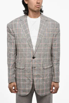Dsquared2 Blazer 2 Bottoni Distich Check Con Tasche ad Aletta Dsquared2