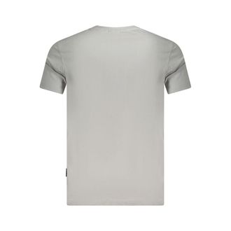 Napapijri Cotton Logo-Embroidered T-Shirt - Gray