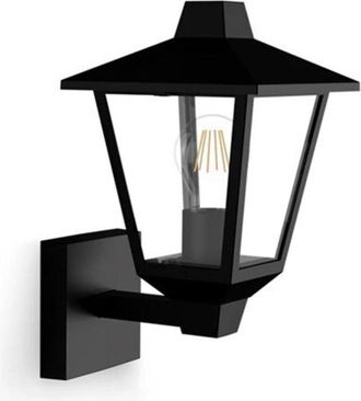 Philips Aplique Exterior Kinno E27 25 W Sin Bombilla, Color Negro, Luz Hacia Arriba