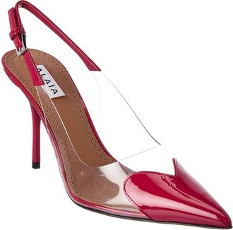 Alaia Ala&iuml;a Le Coeur Patent & Vinyl Slingback Pump