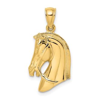 Diamond2Deal 10k Yellow Gold Horse Head Short Mane Charm