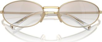 Prada 59mm Oval Sunglasses in Pale Gold at Nordstrom