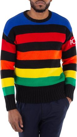Polo Ralph Lauren Wool-Blend Logo Striped Sweater, Size XX-Large