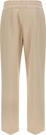 Moorer Womens Beige Cotton Joggers (workout Pants)