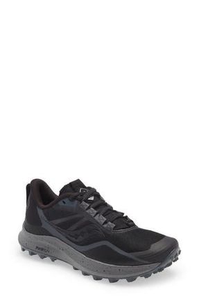 Saucony Peregrine 12 Trail Running Shoe in Black/charcoal at Nordstrom Rack, Size 10.5