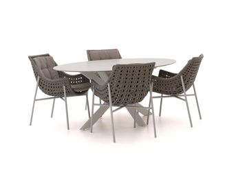 Manifesto Furniture Manifesto Novara/Furato ellips 200cm dining tuinset 5-delig